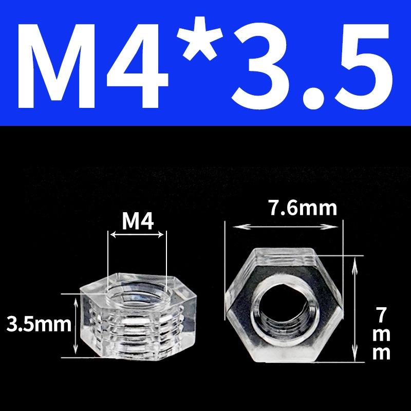 10/50pcs Acrylic Transparent Hexagon Nut M2.5 M3 M4 M5 M6 Clear Nylon Plastic Metric Hex Nuts Hardware