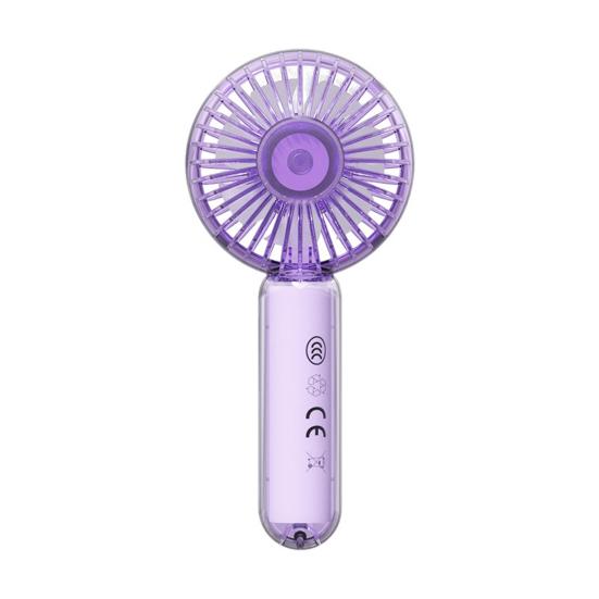 Handheld Fan with LED Light USB Rechargeable Mini Fan with Hook фиолетовый