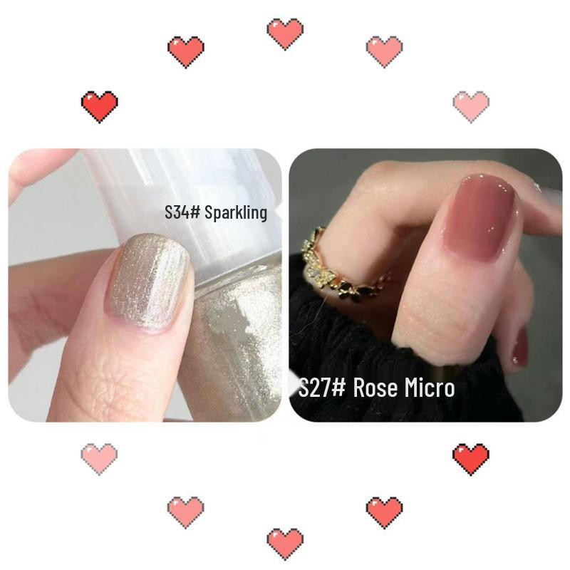 Abziehbarer Feinglitzer Nude Nagellack Set - Geruchlos, Kein Brennen, Kristallklar für Studenten