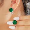 Bolaijewelry Grün achat natürliche edelstein neue ohrringe Mode licht luxus edlen schmuck frauen jahrestag täglichen verschleiß
