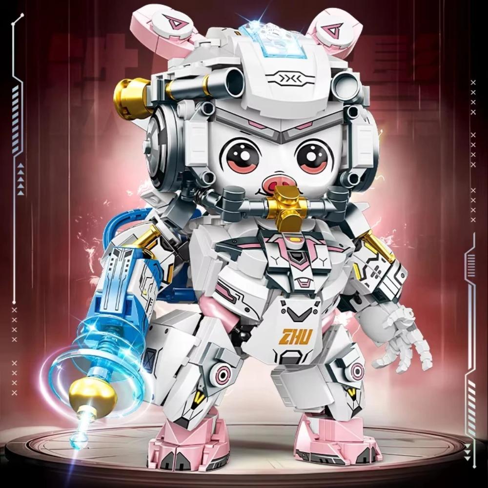 2025 Mechanický set stavebnic Panda a Zvěrokruh ve stylu Kung Fu 12 v 1, Kloubový model zvířete Hračky pro chlapce Narozeninové dárky