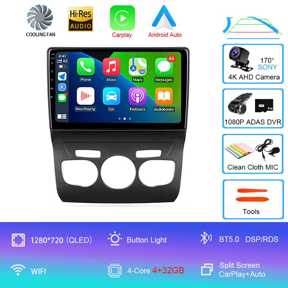 Car Radio Android 14 Carplay DSP WIF+4G GPS Multimedia Player For Citroen C4 C4L DS4 2013 2014 2015 2016 2017 Stereo 360 Camera