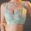 Underwear Women's Mesh Embroidered Lace Bra Adjusted Non Steel Hoop Converge Anti Sagging Bra for Women