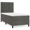 VidaXL Divan Bed and Mattress Dark Grey 90x200 Cm Velvet - Model 3143242