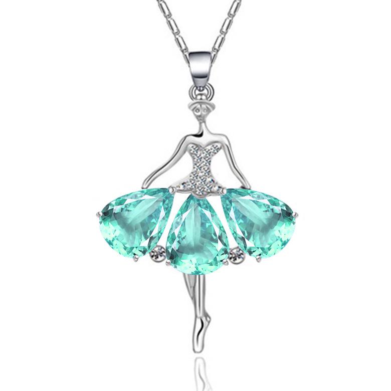 Inlaid Creative Dancing Elf Ballet Girl Pendant for Women