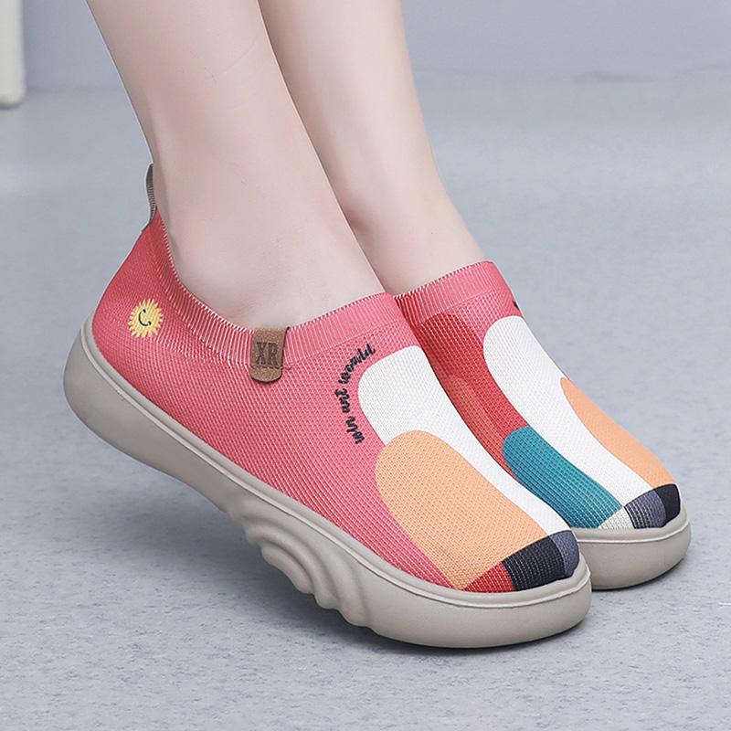 Летняя женская повседневная обувь слипоны удобная и дышащая обувь для отдыха на открытом воздухе бесплатная доставка женская обувь 35