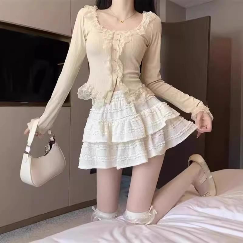 

Женская мини-юбка-пачка из кружева с высокой талией - Коллекция Ранняя Весна 2025 2XL