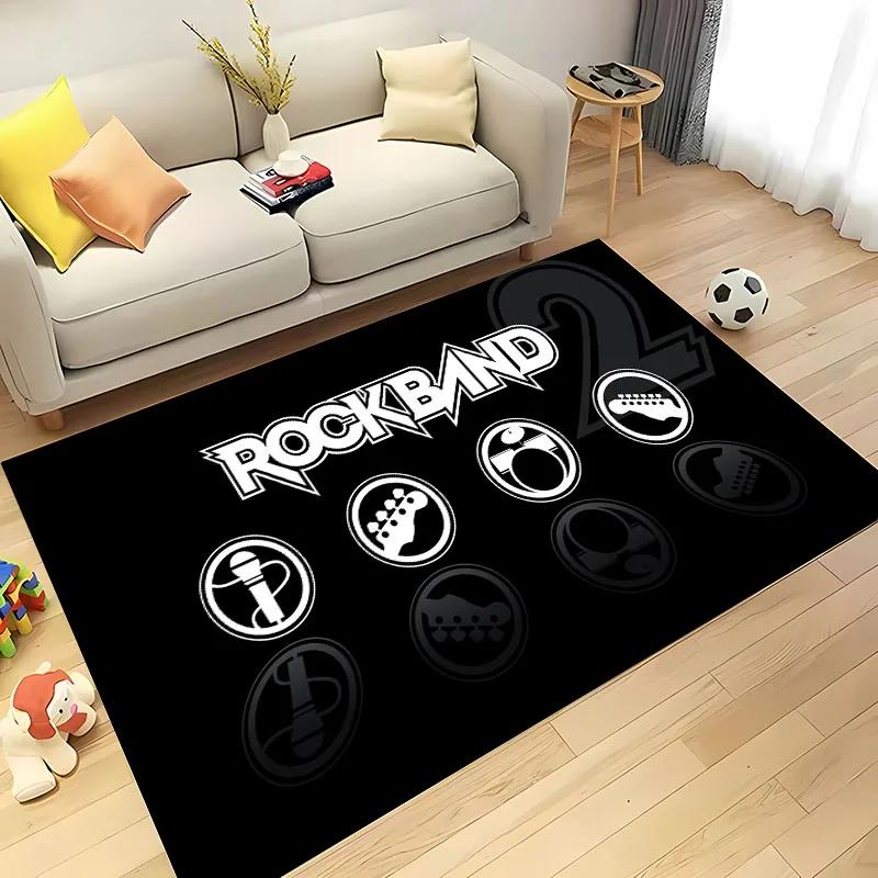 3D Printing Classic Rock Music Area Carpet for Living Room Cartoon Children's Bedroom Sofa Doormat Floor Rug Anti-slip Decor Mat