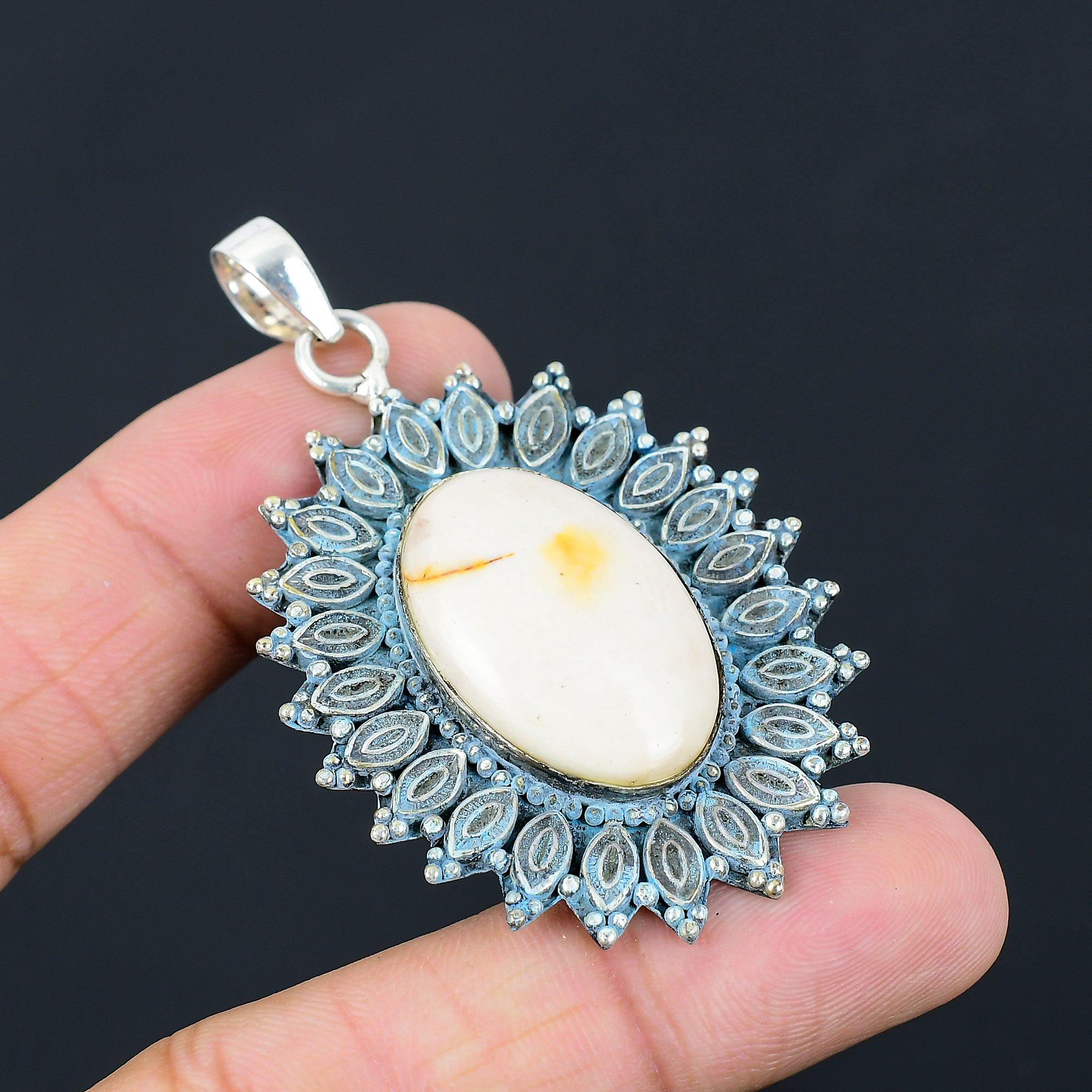 Mothers day Deal Oval Mookaite Stone 925 Silver Daughter Wedding Pendant Jewelry