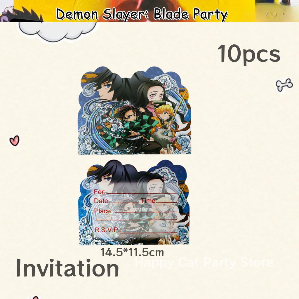 Démonický lovec Narodeninová oslava Dekorácie Kimetsu No Yaiba Stolový riad Obrus Tanier Hrnček Balónik Sprcha pre bábätko Detské darčeky Potreby na párty