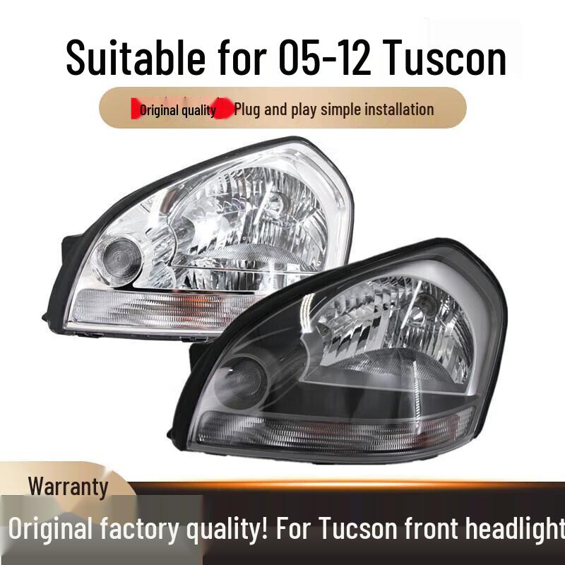 Compatible Headlight Assembly for 06-10 Hyundai Tucson Models Standard White Base - Passenger Side Right