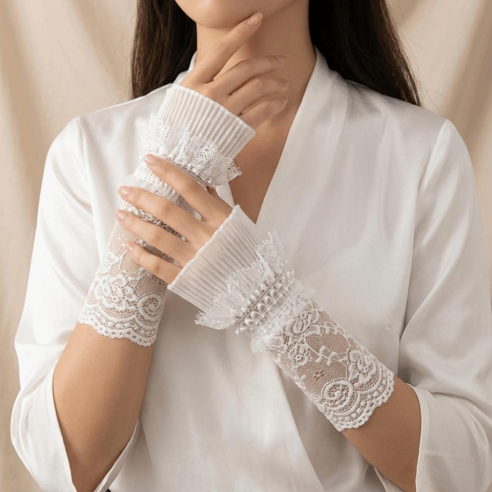 Lace Trim Lace Arm Sleeves Mesh Wrist Sleeves Vintage Fingerless Gloves Lolita Decor