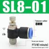Air Tube Speed Control Connector JSC8-02 Throttle Valve SL6-M5/4/10-01-02