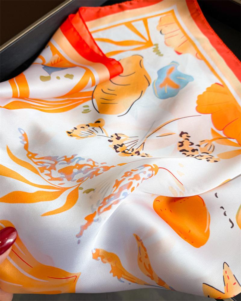 Women S Printed Square Scarf Fashion Shawl Sun Protection Neck Scarf