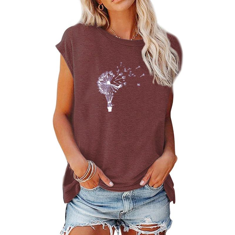 JPNTKY Women's Fashion Casual Sleeveless O-NeckBlouses & Shirts