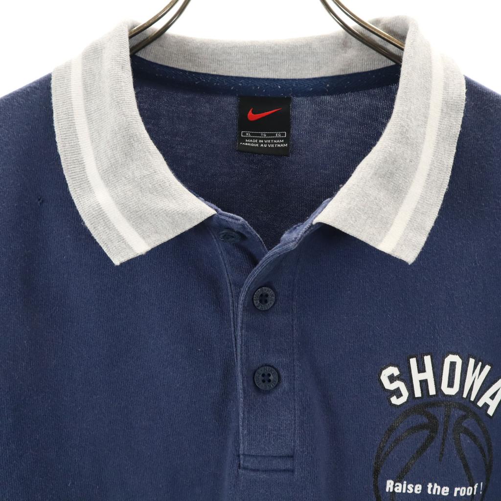 NIKE Short sleeve Polo shirt XL Navy basketball Men's Used