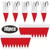 5/10/20Pcs Christmas Hat for Fork Knife Tableware Decorations Plush Mini Santa Hat Family Party Decor New Year Gifts Xmas Hat