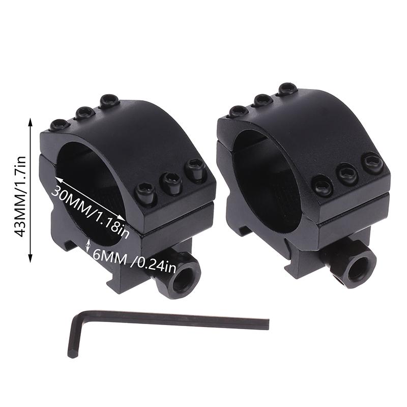 2Pcs/Set Scope Wide Mount Ring For Dia 30Mm Tube Picatinny Rail Base With Wrench Rifle Hunting Flashlight Holder