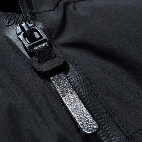 Warm Jacket Winter Sleeve Zipper Match Solid Padded All Men Parkas Color Long Hood Coat