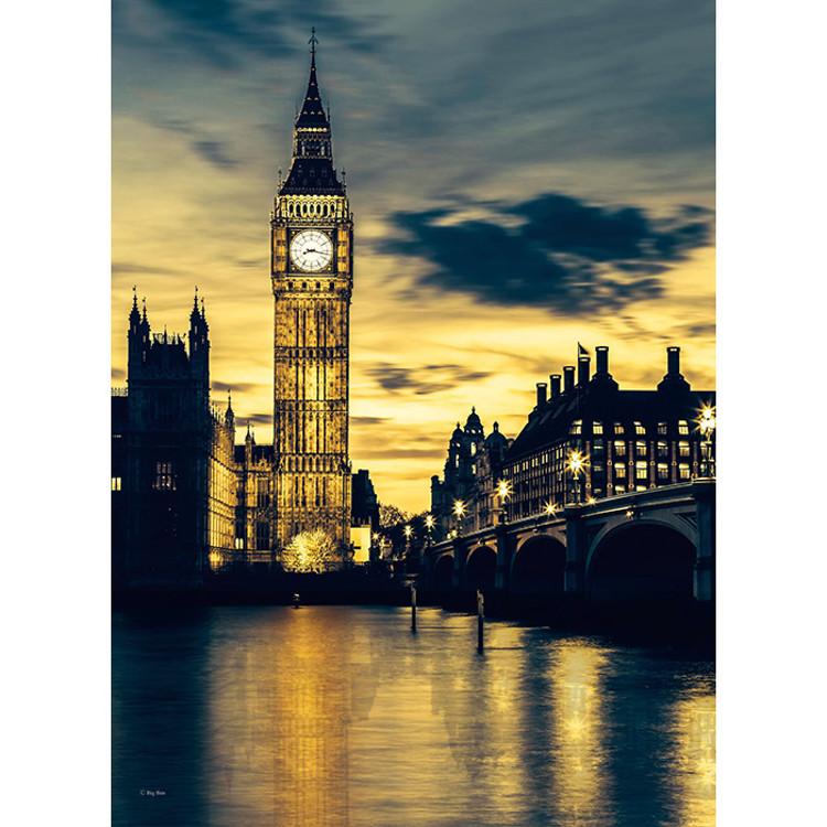 Pussel med 500 bitar - Big Ben solnedgångsvy, populärt koreanskt pussel