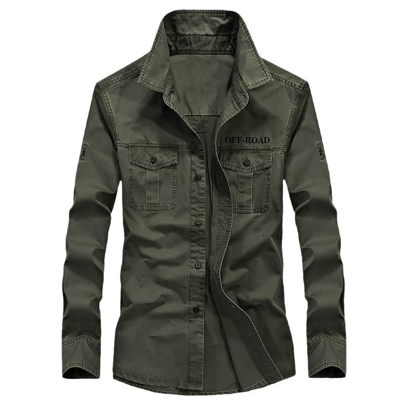 Chinese and American style work shirts, men's jackets, spring and autumn casual cotton long-sleeved shirts, men's jackets