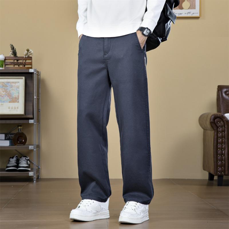 Autumn and Winter New Casual Pants Men's Loose Straight Business Pants Men's Pants Trendy Green Versatile Drape Trousers