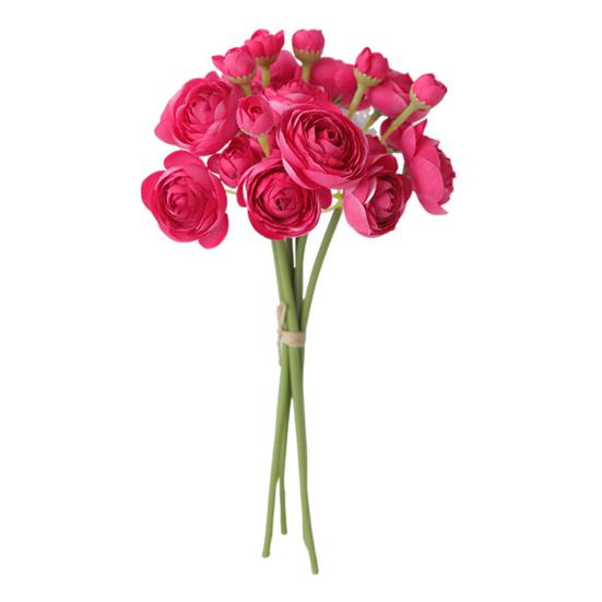 6Pcs Artificial Camellia with Stem Realistic Colorful Fake Rose Flower Wedding Home Office Table Centerpiece Faux Floral Bouquet Flower Arrangement
