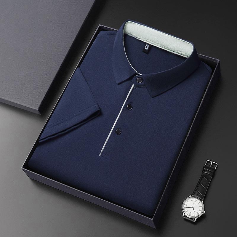 Men's Short-Sleeve Polo Shirt - Summer Fashion Lapel, Loose Fit, Casual Base Layer Top
