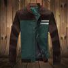 Autumn Men Jacket Color Block Stand Collar Single Breasted Slim Fit Ribbed Cuff Coat Streetwear