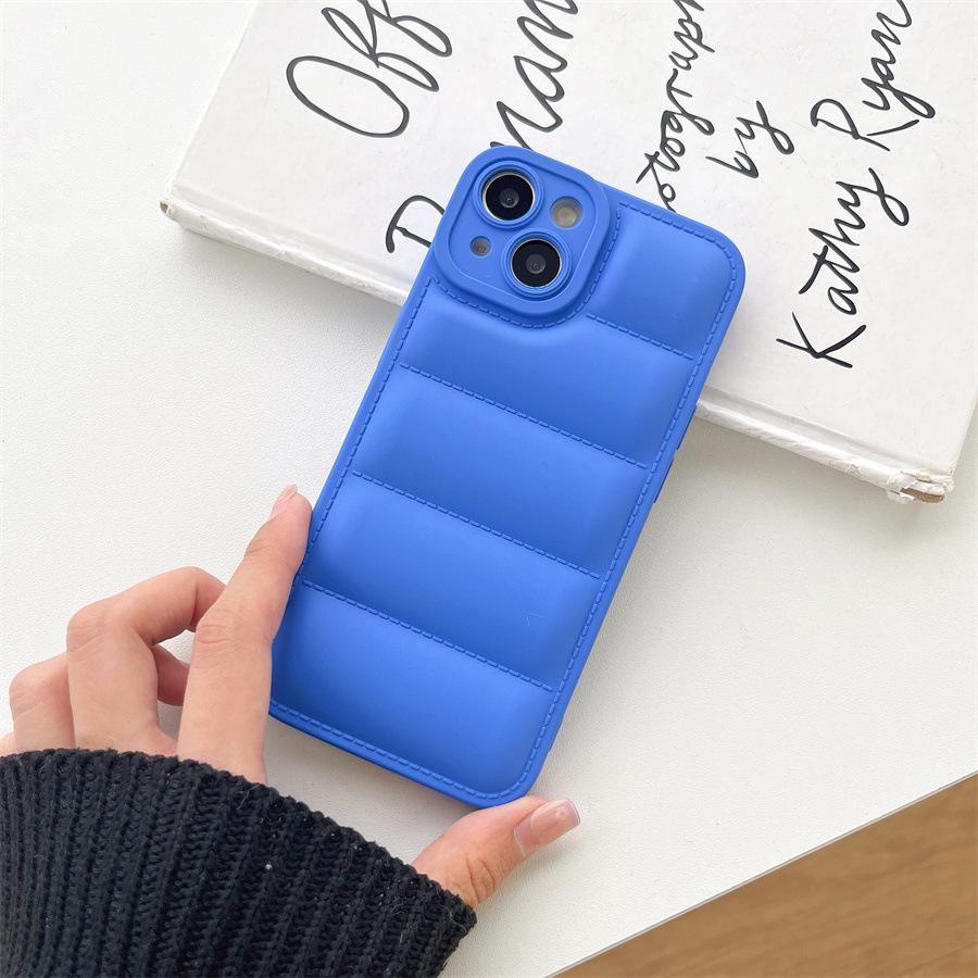 TPU Frosted Anti-Fingerprint Down Jacket for Apple iPhone 16, 14 Pro, 12, XR, 11