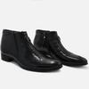 Handmade Fashion British Chelsea Leather Boots Men's Velvet Zipper Boots New Pointed High-top Leather Shoes
