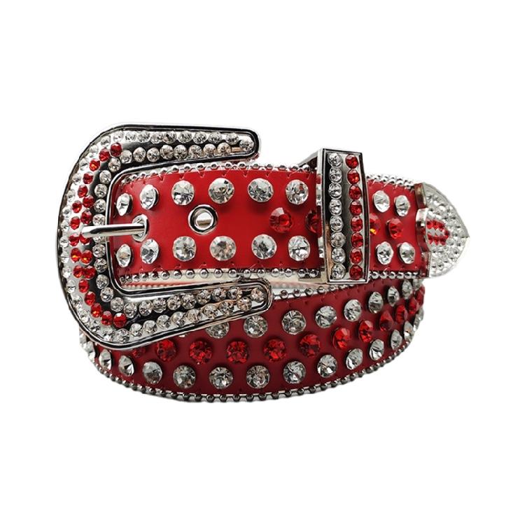 Exaggerated Rhinestone Waist Belts for Adult Pin Buckle Belt for Jeans Waistband