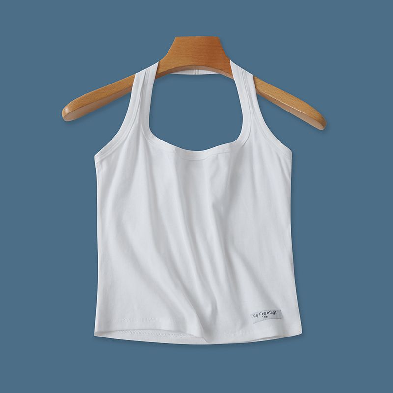 

Хлопковый пуловер облегающего кроя, эластичная майка, визуально стройнящая White M