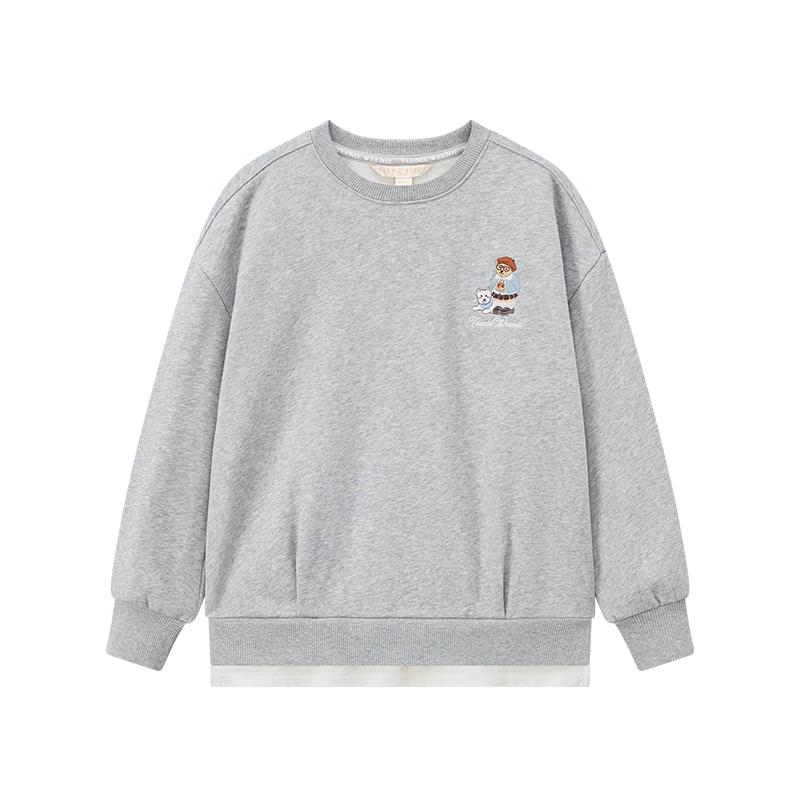 Teenie Weenie Kids Girls  Faux 2-Piece Plush Sweatshirt 150