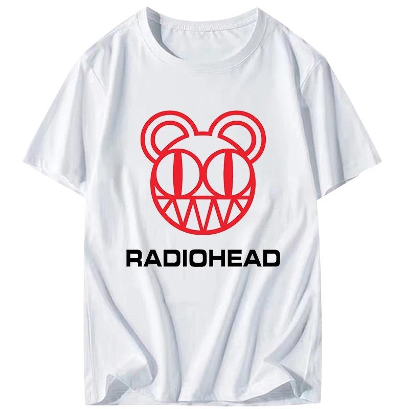 RADIOHEAD Printed TShirt Men Oversized Y2k Heavy Metal Band 2026 New Rock Punk American Casual Cotton Crew Neck Short Sleeve