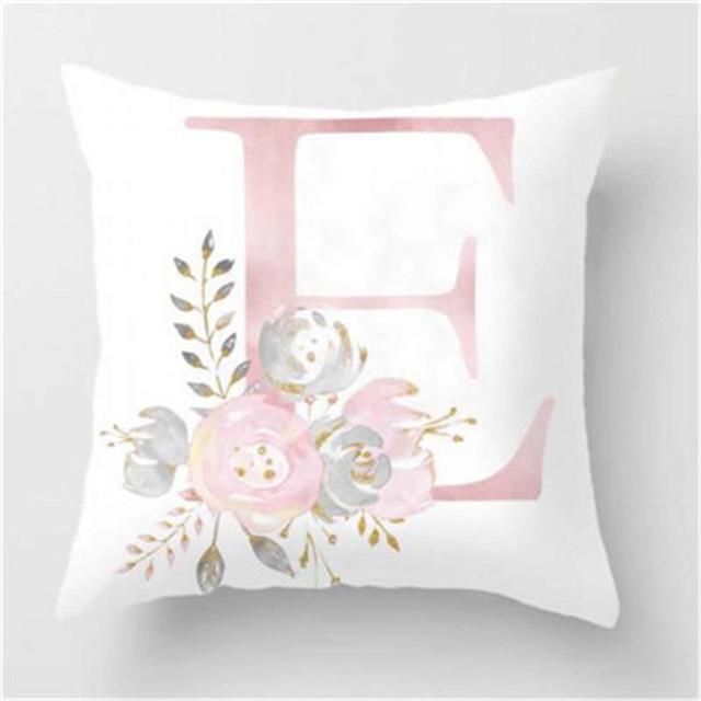 Ins Nordic Pillowcase Design Pink Letter Cushion Pillowcase Car Sofa Waist Design Home Furnishing