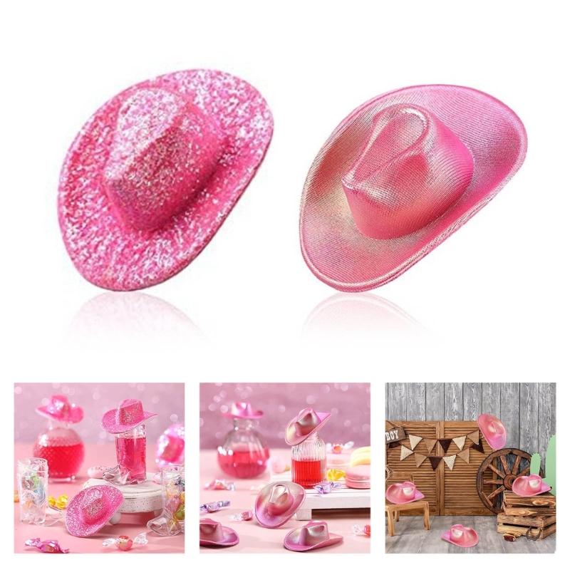 Glittering Miniature Cowboy Hat Bottle Toppers Perfect For Western Themed Parties and Celebration Embellishment
