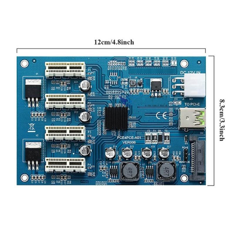 Multiple GPU Adapter Card ASM1184e Main Control For Mining And Rendering With PCIE Slots Support