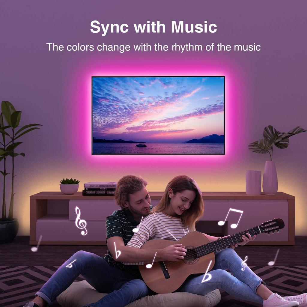 RGB LED Strip Lights Music Sync USB 5V Remote Control Led Ribbon Flexible Lamp For Room Party TV Desk Bedroom Decoration