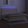 VidaXL Sommier à Lattes de Lit avec Matelas et LED, Lit Rembourré avec Tête de Lit, Lit Double, Lit Adulte de Chambre, 3138746
