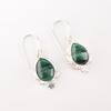 Malachite Gemstone 925 Fine Silver Jewelry Handmade Women Earrings 1.6" For Gift EE-163-28