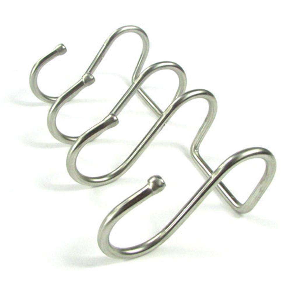 Home Cabinet Kitchen Double S Shape Bathroom Stainless Steel Rack Storage Hook Hanger Organizer