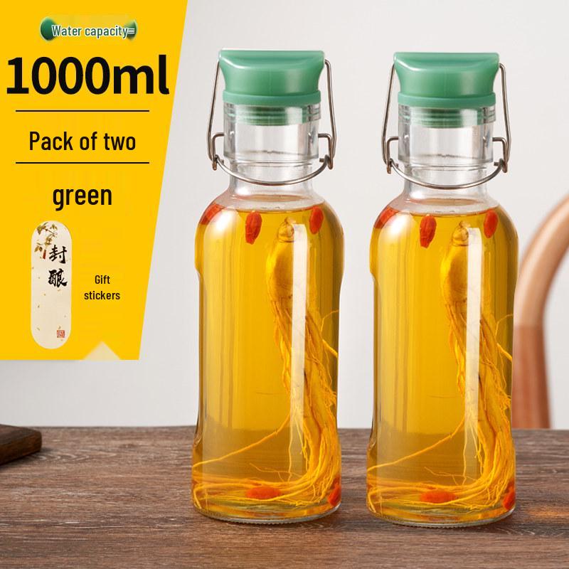 High-Grade Thick Glass Wine Bottle for Long-Term Baijiu Storage, Sealed and Durable