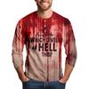 Men's Halloween Print Raglan Dralan Three-quarter Sleeve Casual Top