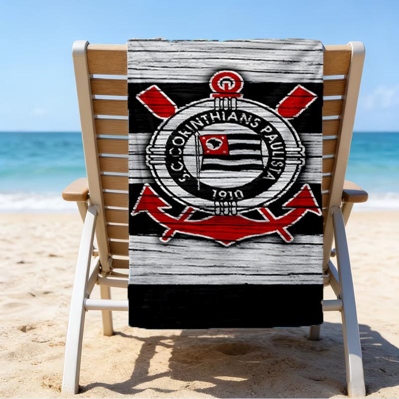 Sport Club Football Crest Printed Beach Towel, Super Soft Microfiber, Perfect Gift Birthday, for Pool, Beach, Travel, for family and friends