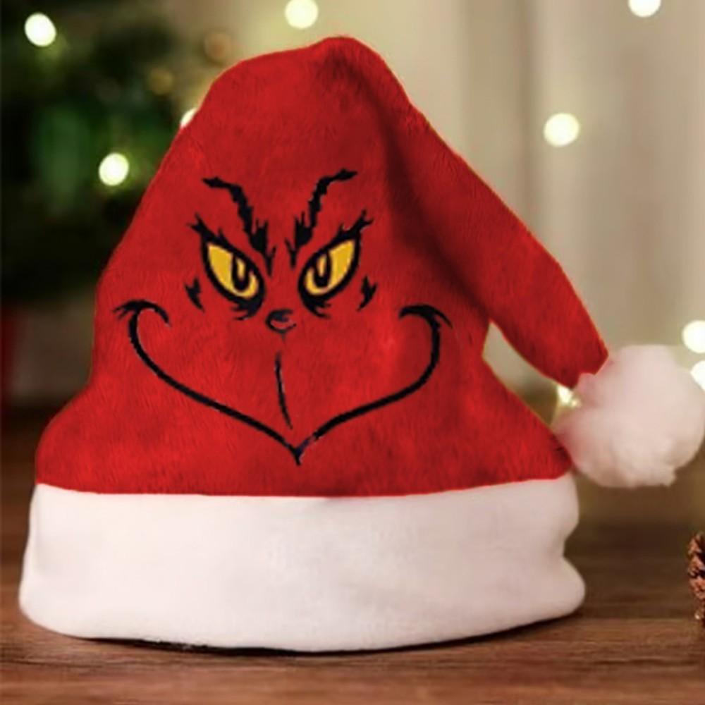 Grinch Christmas Hat With Thick Fleece For Winter Holiday Celebrations