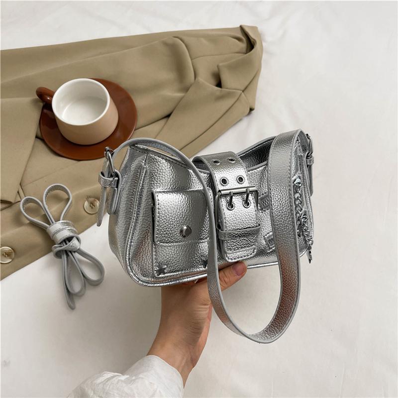 1 шт. однотонная сумка на одно плечо подмышкой — фото 4