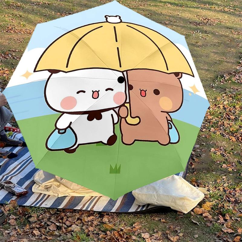 1PC Bear Umbrella Umbrella-8-Rib Reinforced Portable Folding Travel Suitable for All Seasons Outdoor Daily Use-H0323