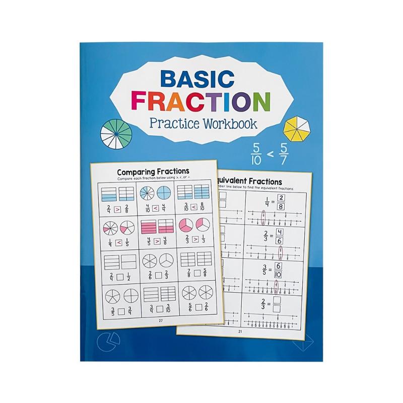 

1Pcs Primary School Math Cognitive Test Book Basic Fraction Learn And Practice Training Workbook Fraction Fact Teaching Aids