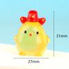 Cute Cartoon Luminous Chicken Car Ornaments Moss Micro Landscape Ornaments Dollhouse Decor Diy Desktop Decoration Toys